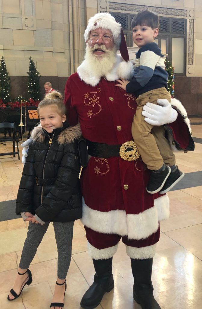 Santa and Two Kids at Union Station