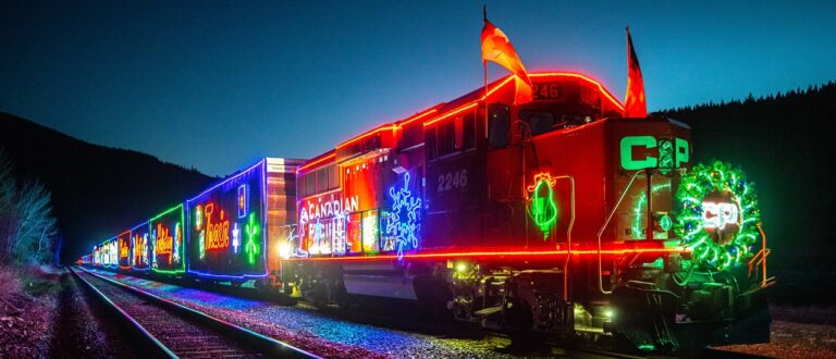 CP Holiday Train all lit up